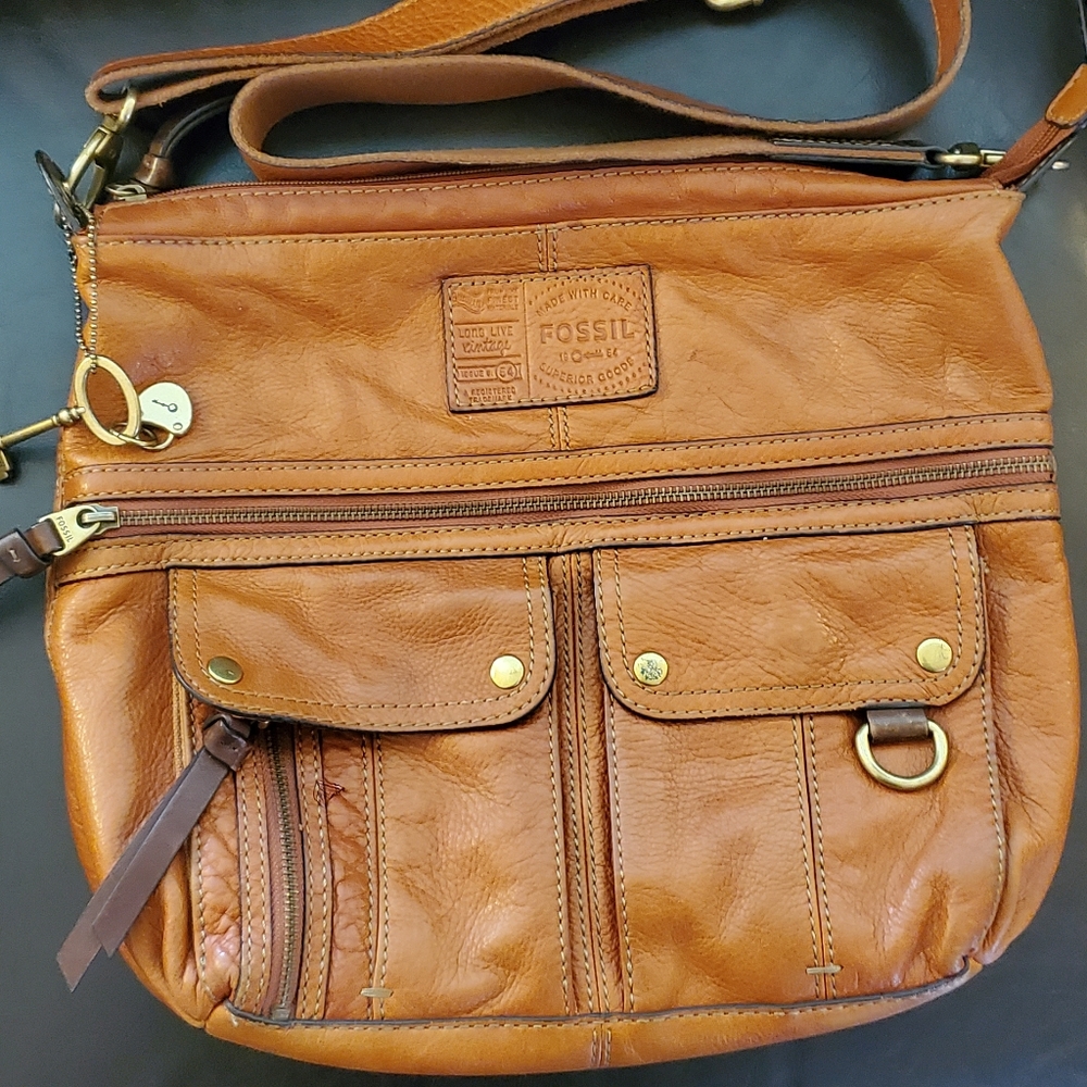 Fossil leather crossbody handbag